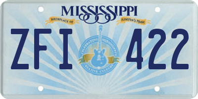MS license plate ZFI422