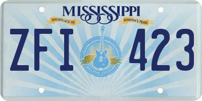 MS license plate ZFI423