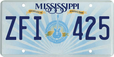 MS license plate ZFI425