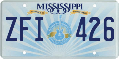 MS license plate ZFI426
