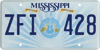 MS license plate ZFI428
