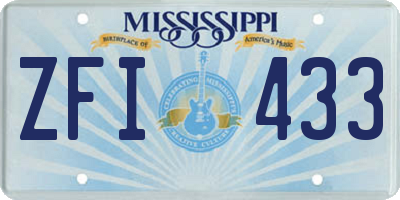 MS license plate ZFI433