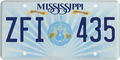 MS license plate ZFI435