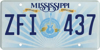 MS license plate ZFI437