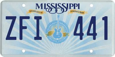 MS license plate ZFI441
