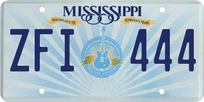 MS license plate ZFI444