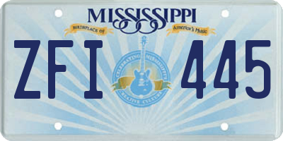 MS license plate ZFI445