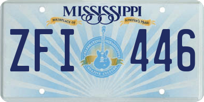 MS license plate ZFI446