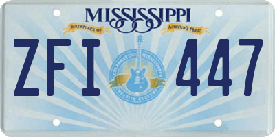 MS license plate ZFI447