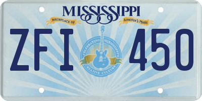 MS license plate ZFI450