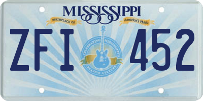 MS license plate ZFI452