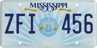 MS license plate ZFI456