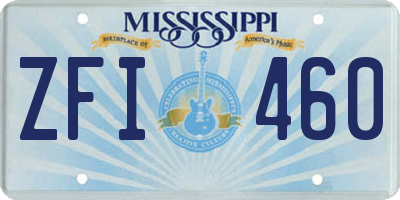 MS license plate ZFI460