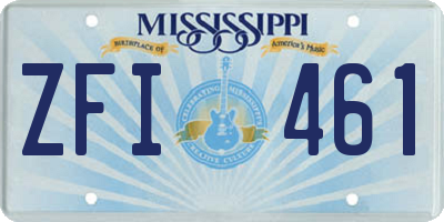MS license plate ZFI461