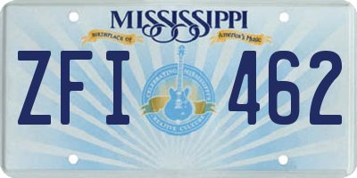 MS license plate ZFI462