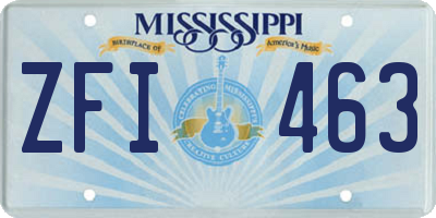 MS license plate ZFI463