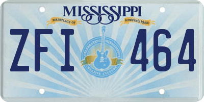 MS license plate ZFI464
