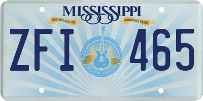MS license plate ZFI465