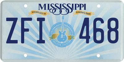 MS license plate ZFI468