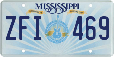 MS license plate ZFI469