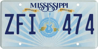 MS license plate ZFI474