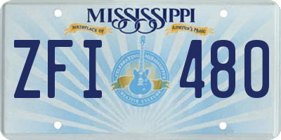 MS license plate ZFI480