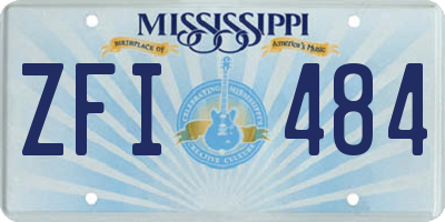 MS license plate ZFI484