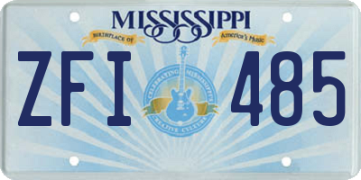 MS license plate ZFI485