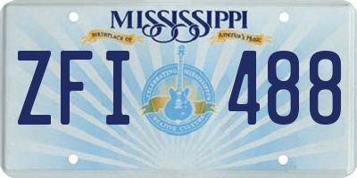 MS license plate ZFI488
