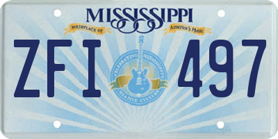 MS license plate ZFI497
