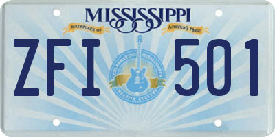 MS license plate ZFI501