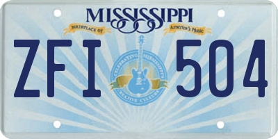 MS license plate ZFI504