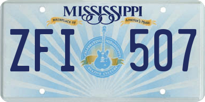 MS license plate ZFI507