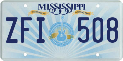 MS license plate ZFI508