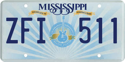MS license plate ZFI511