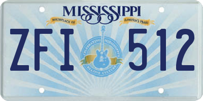 MS license plate ZFI512