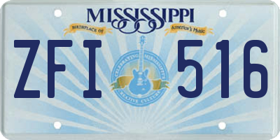 MS license plate ZFI516