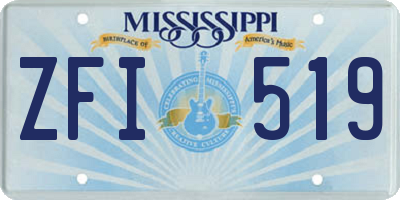 MS license plate ZFI519