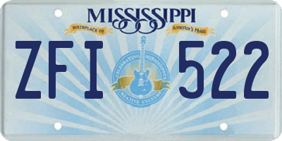MS license plate ZFI522