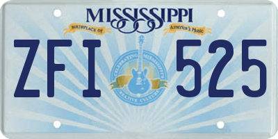 MS license plate ZFI525