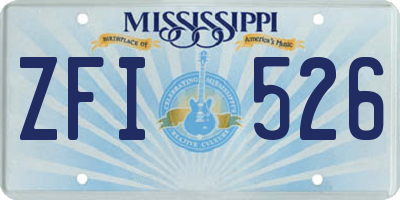 MS license plate ZFI526