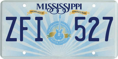 MS license plate ZFI527