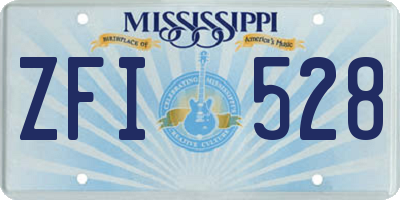 MS license plate ZFI528