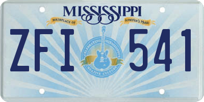 MS license plate ZFI541