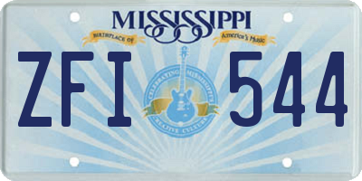 MS license plate ZFI544