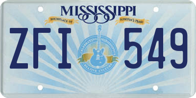 MS license plate ZFI549