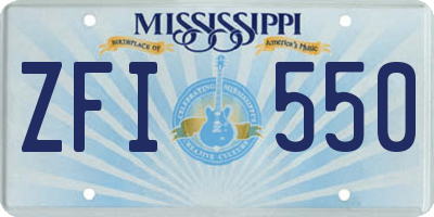 MS license plate ZFI550