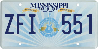 MS license plate ZFI551