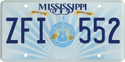MS license plate ZFI552