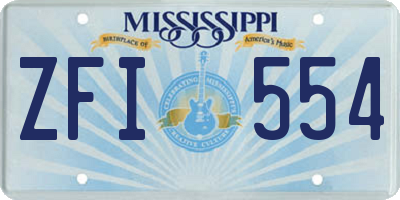 MS license plate ZFI554